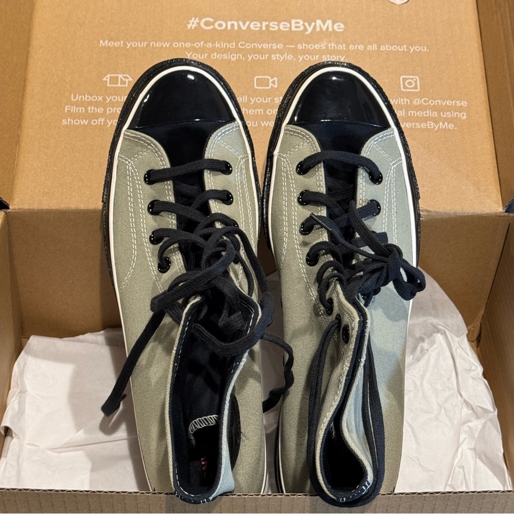 Converse Custom Chuck 70 Hi Top sz 13NIB Patent Toes Embroidered Rose love/mercy - Picture 5 of 7